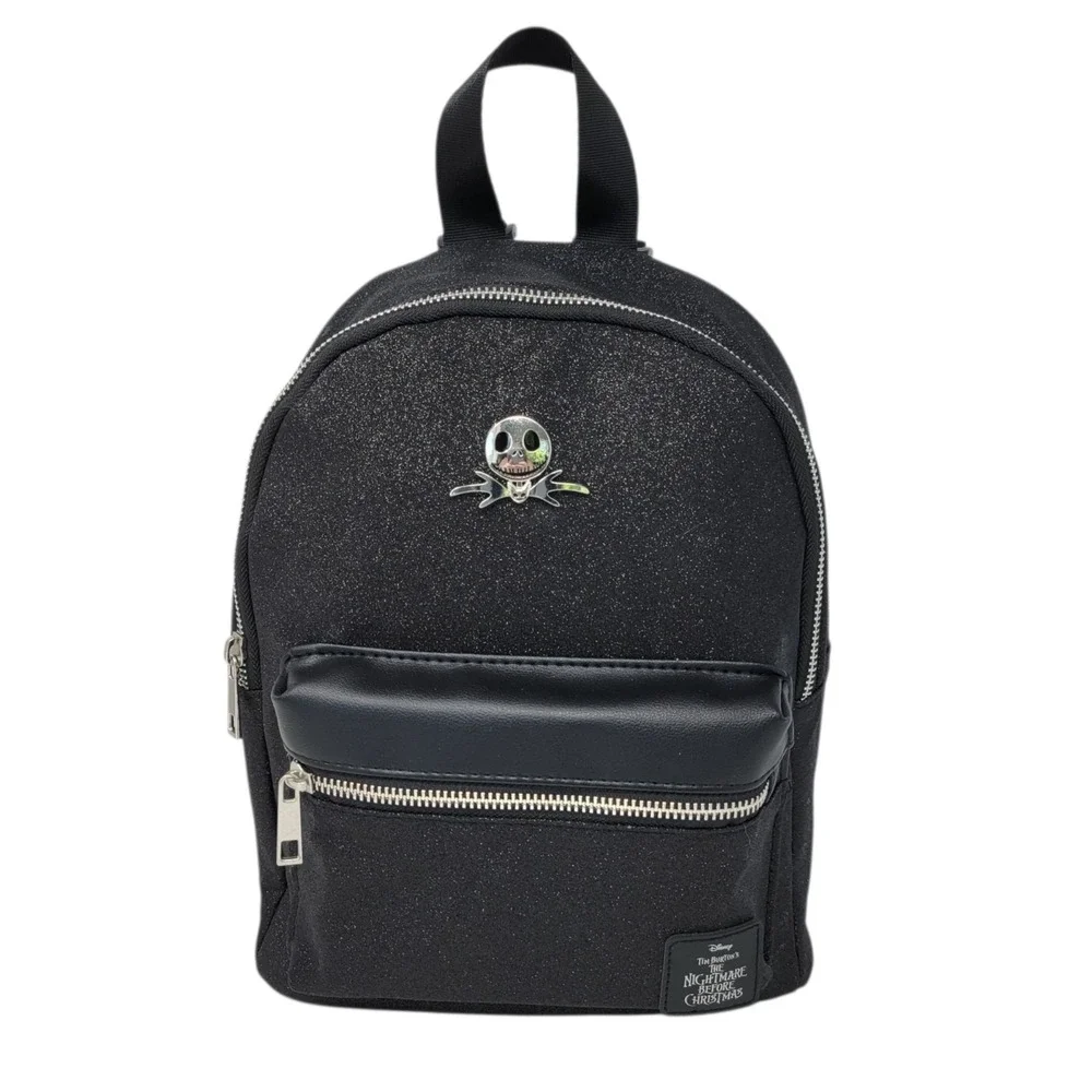 Bioworld Disney Jack‎ Skellington Mini Backpack Glitter Black Nightmare New